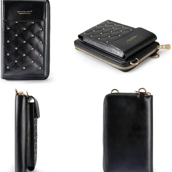 Small Vegan Leather Crossbody Purse RFID Blocking Wallet for Women - Picture 5 of 6